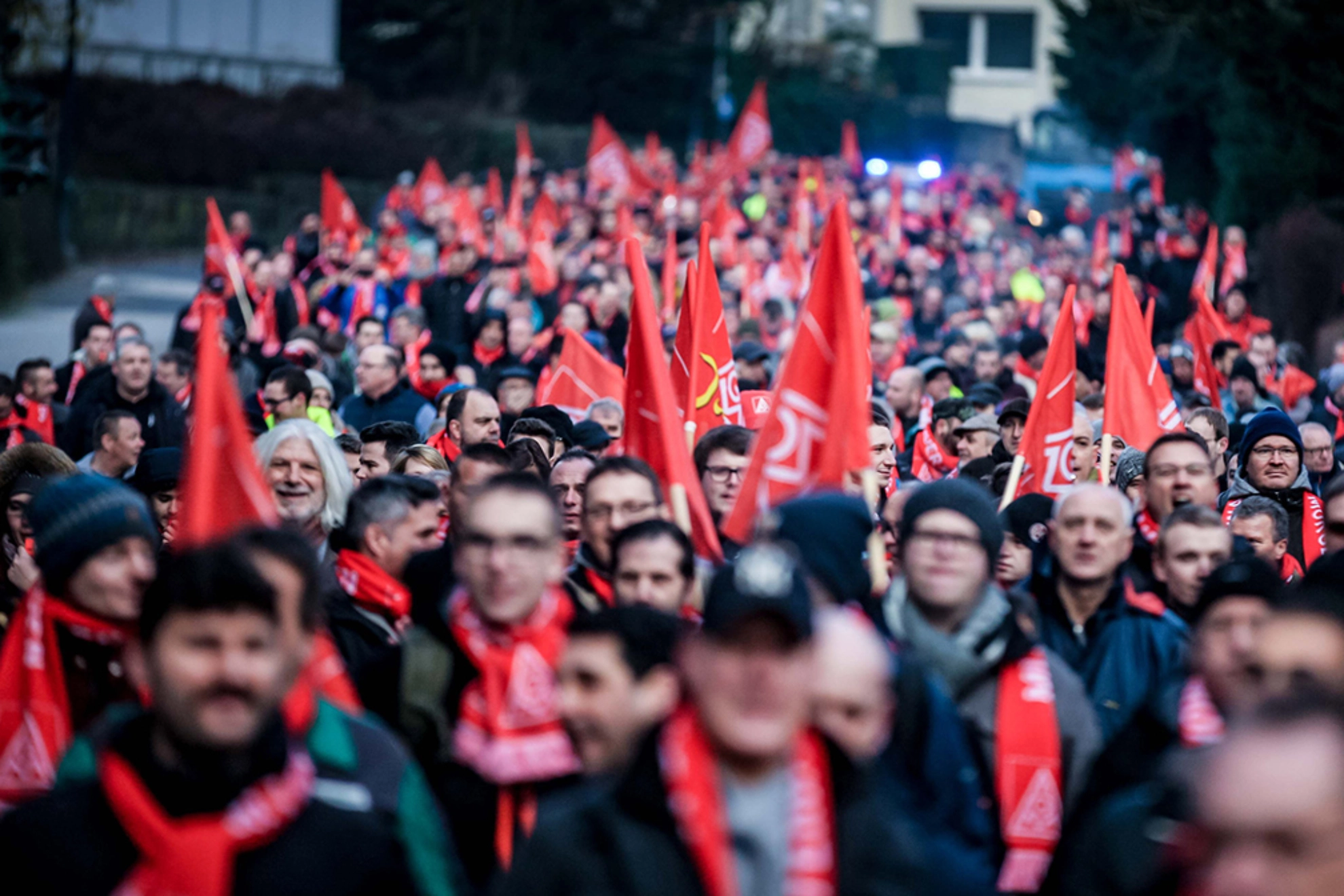 Menschenmenge bei einem Streik