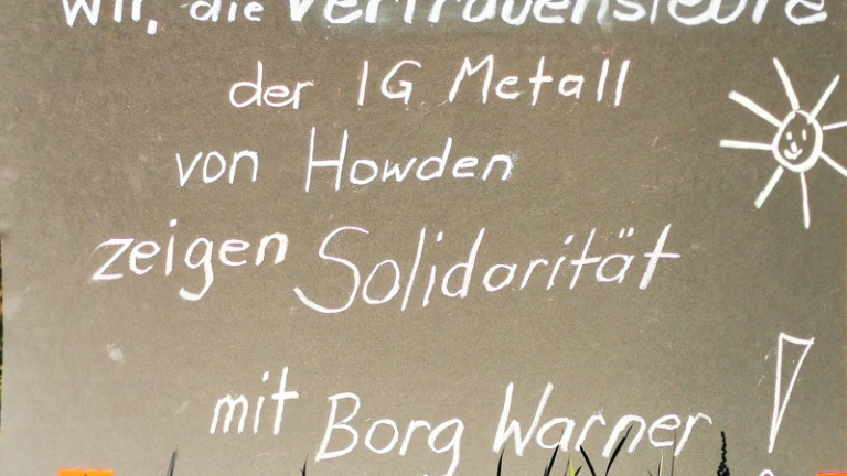 Blitz Info der Borg Warner Beschäftigten